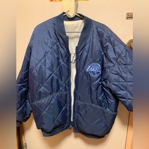 Lakers Reversible varsity jacket PREOWNED Men Size 1xl runs big